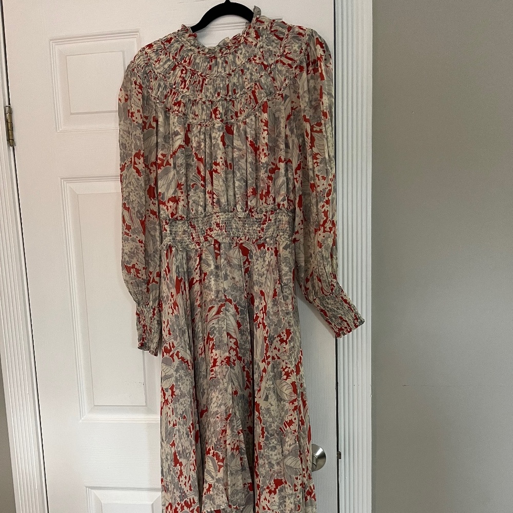 POLO RALPH LAUREN Floral Crinkled Georgette Dress In 1333 Basil Floral